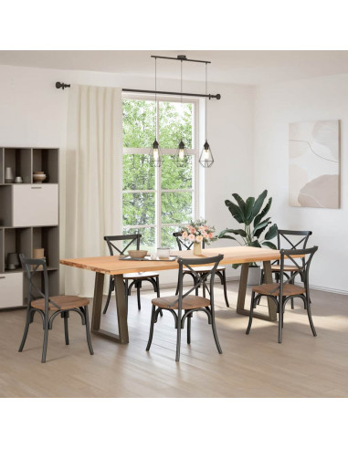 Gambe per Tavolo Pranzo a V 2pz Naturale 60x(72-73,3)cm Acciaio