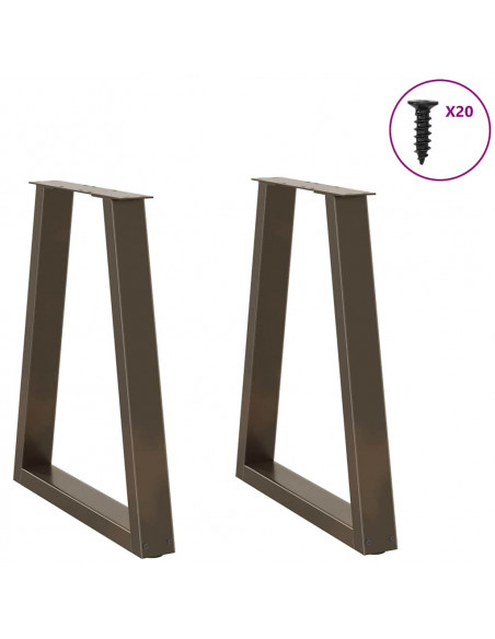 Gambe per Tavolo Pranzo a V 2pz Naturale 60x(72-73,3)cm Acciaio