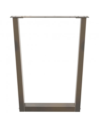 Gambe per Tavolo Pranzo a V 2pz Naturale 60x(72-73,3)cm Acciaio