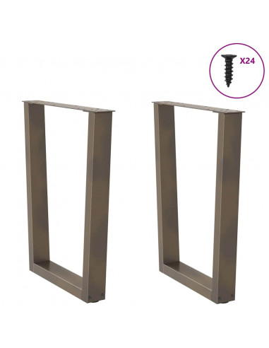 Gambe per Tavolo Pranzo a V 2pz Naturale 60x(72-73,3)cm Acciaio
