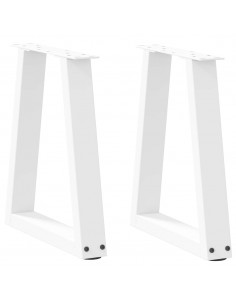 Gambe per Tavolo Pranzo a V 2 pz Bianco 28x(42-43,3)cm Acciaio