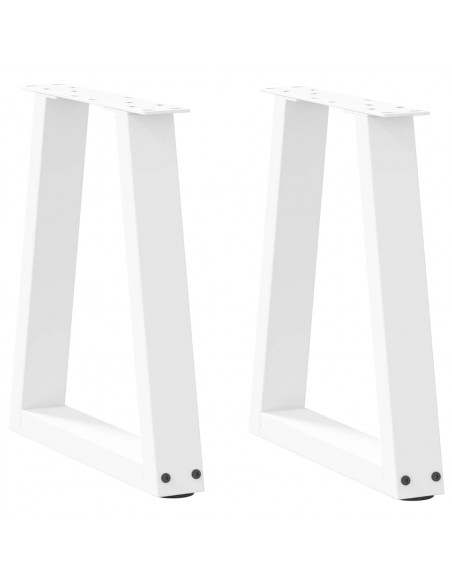 Gambe per Tavolo Pranzo a V 2 pz Bianco 28x(42-43,3)cm Acciaio