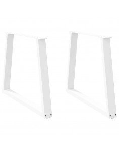 Gambe per Tavolo Pranzo a V 2 pz Bianco 90x(72-73,3)cm Acciaio