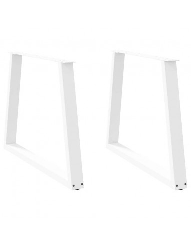 Gambe per Tavolo Pranzo a V 2 pz Bianco 90x(72-73,3)cm Acciaio