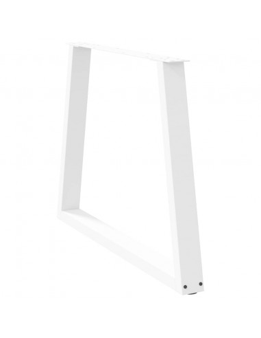 Gambe per Tavolo Pranzo a V 2 pz Bianco 90x(72-73,3)cm Acciaio