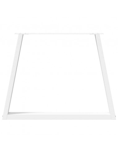 Gambe per Tavolo Pranzo a V 2 pz Bianco 90x(72-73,3)cm Acciaio