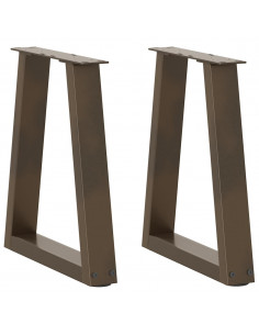 Gambe per Tavolo Pranzo a V 2pz Naturale 28x(42-43,3)cm Acciaio