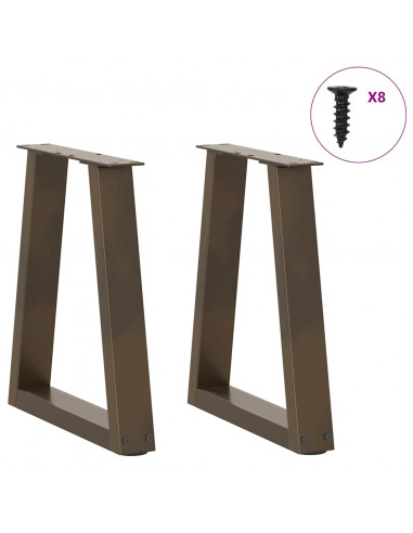 Gambe per Tavolo Pranzo a V 2pz Naturale 28x(42-43,3)cm Acciaio