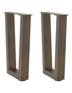 Gambe per Tavolo Pranzo a V 2pz Naturale 28x(42-43,3)cm Acciaio