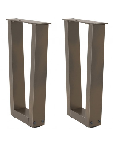 Gambe per Tavolo Pranzo a V 2pz Naturale 28x(42-43,3)cm Acciaio