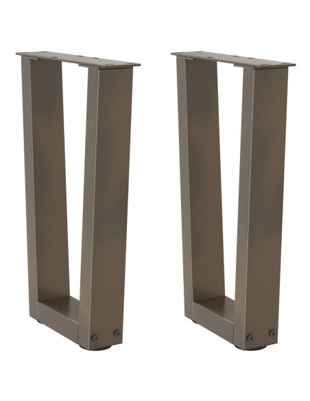 Gambe per Tavolo Pranzo a V 2pz Naturale 28x(42-43,3)cm Acciaio