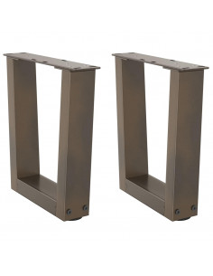 Gambe per Tavolo Pranzo a V 2pz Naturale 30x(30-31,3)cm Acciaio