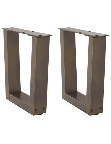 Gambe per Tavolo Pranzo a V 2pz Naturale 30x(30-31,3)cm Acciaio