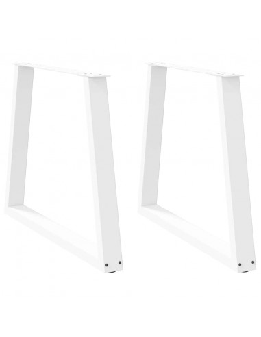 Gambe per Tavolo Pranzo a V 2 pz Bianco 80x(72-73,3)cm Acciaio