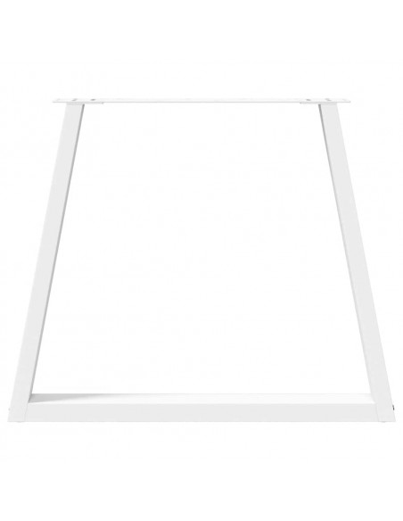 Gambe per tavolo da pranzo a forma di V 2 pz bianche 80x(72-73,3) cm in acciaio