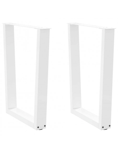 Gambe per Tavolo Pranzo a V 2 pz Bianco 70x(72-73,3)cm Acciaio