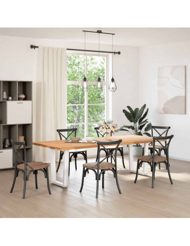 Gambe per Tavolo Pranzo a V 2 pz Bianco 70x(72-73,3)cm Acciaio