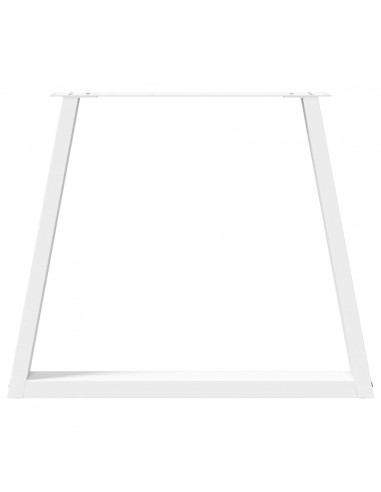 Gambe per tavolo da pranzo a forma di V 2 pz bianche 70x(72-73,3) cm in acciaio