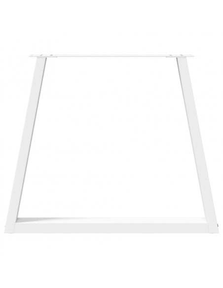 Gambe per tavolo da pranzo a forma di V 2 pz bianche 70x(72-73,3) cm in acciaio