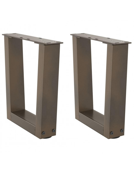 Gambe per Tavolo Pranzo a V 2pz Naturale 40x(30-31,3)cm Acciaio