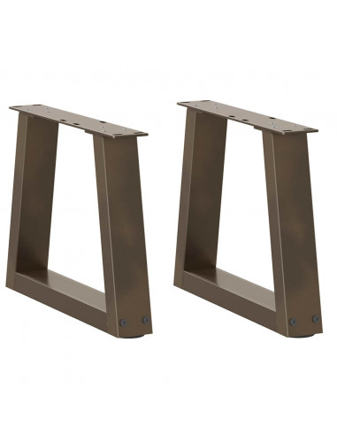 Gambe per Tavolo Pranzo a V 2pz Naturale 40x(30-31,3)cm Acciaio