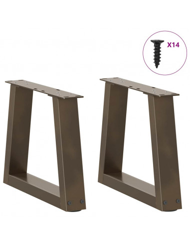 Gambe per Tavolo Pranzo a V 2pz Naturale 40x(30-31,3)cm Acciaio