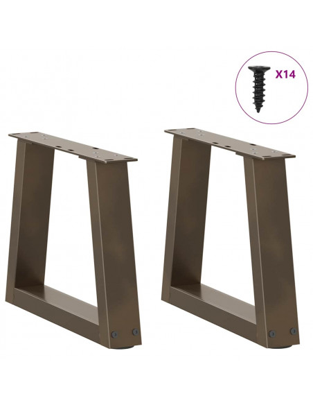 Gambe per Tavolo Pranzo a V 2pz Naturale 40x(30-31,3)cm Acciaio