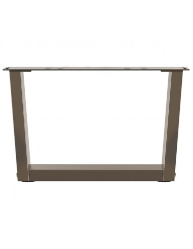 Gambe per Tavolo Pranzo a V 2pz Naturale 50x(30-31,3)cm Acciaio