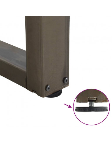 Gambe per Tavolo Pranzo a V 2pz Naturale 50x(30-31,3)cm Acciaio