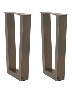 Gambe per Tavolo Pranzo a V 2pz Naturale 38x(42-43,3)cm Acciaio