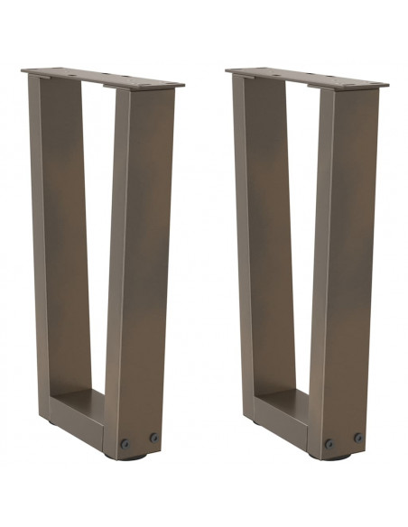 Gambe per Tavolo Pranzo a V 2pz Naturale 38x(42-43,3)cm Acciaio