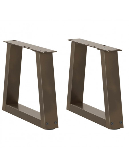 Gambe per Tavolo Pranzo a V 2pz Naturale 30x(30-31,3)cm Acciaio