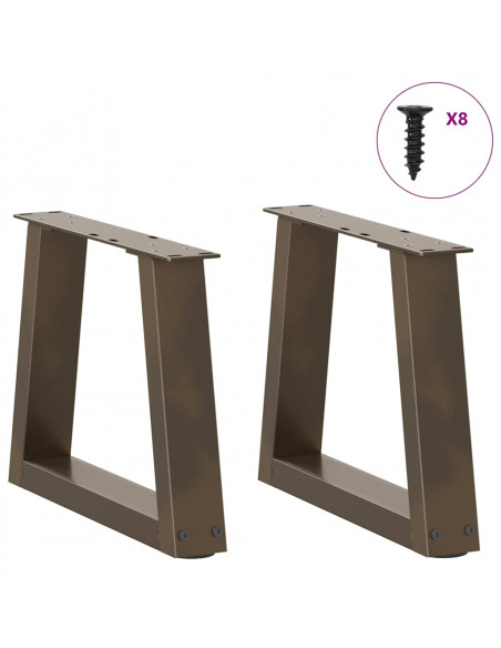 Gambe per Tavolo Pranzo a V 2pz Naturale 30x(30-31,3)cm Acciaio