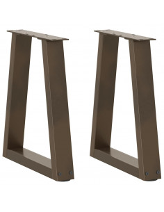 Gambe per Tavolo Pranzo a V 2pz Naturale 38x(42-43,3)cm Acciaio