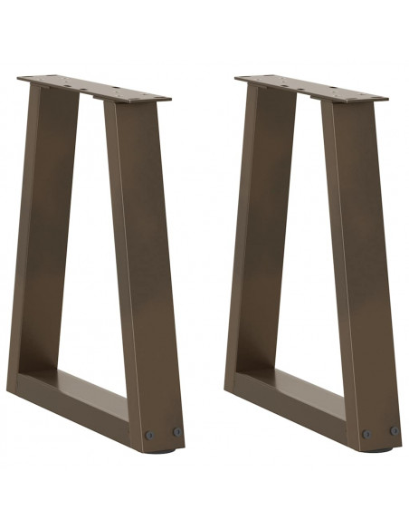 Gambe per Tavolo Pranzo a V 2pz Naturale 38x(42-43,3)cm Acciaio