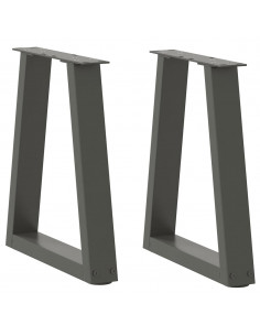 Gambe Tavolo Pranzo a V 2 pz Antracite 28x(42-43,3)cm Acciaio