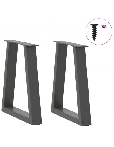 Gambe Tavolo Pranzo a V 2 pz Antracite 28x(42-43,3)cm Acciaio