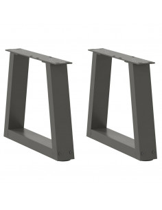 Gambe Tavolo Pranzo a V 2 pz Antracite 30x(30-31,3)cm Acciaio