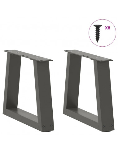 Gambe Tavolo Pranzo a V 2 pz Antracite 30x(30-31,3)cm Acciaio