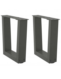 Gambe Tavolo Pranzo a V 2 pz Antracite 30x(30-31,3)cm Acciaio
