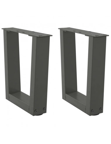 Gambe Tavolo Pranzo a V 2 pz Antracite 30x(30-31,3)cm Acciaio