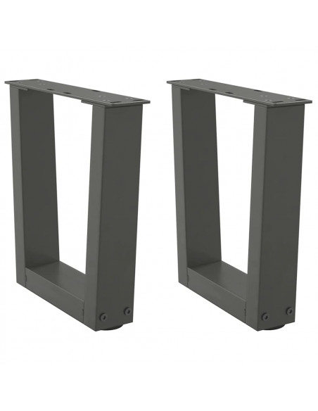 Gambe Tavolo Pranzo a V 2 pz Antracite 30x(30-31,3)cm Acciaio