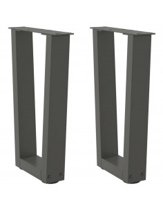 Gambe Tavolo Pranzo a V 2 pz Antracite 28x(42-43,3)cm Acciaio