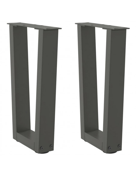 Gambe Tavolo Pranzo a V 2 pz Antracite 28x(42-43,3)cm Acciaio