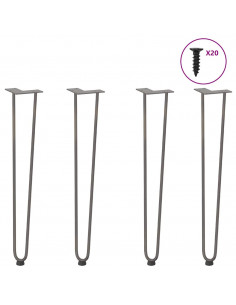 Gambe Tavolo a Forcina 4 pz 72 cm Acciaio Massiccio