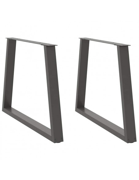 Gambe Tavolo Pranzo a V 2 pz Antracite 100x(72-73,3)cm Acciaio