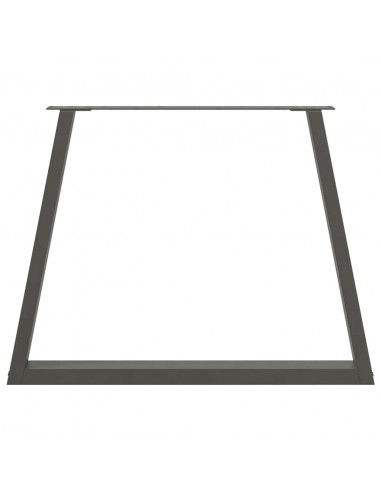 Gambe Tavolo Pranzo a V 2 pz Antracite 100x(72-73,3)cm Acciaio