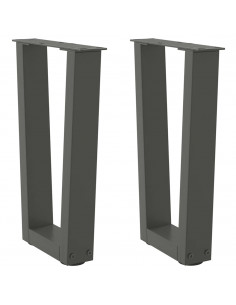 Gambe Tavolo Pranzo a V 2 pz Antracite 38x(42-43,3)cm Acciaio