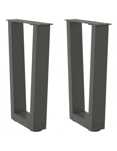 Gambe Tavolo Pranzo a V 2 pz Antracite 38x(42-43,3)cm Acciaio