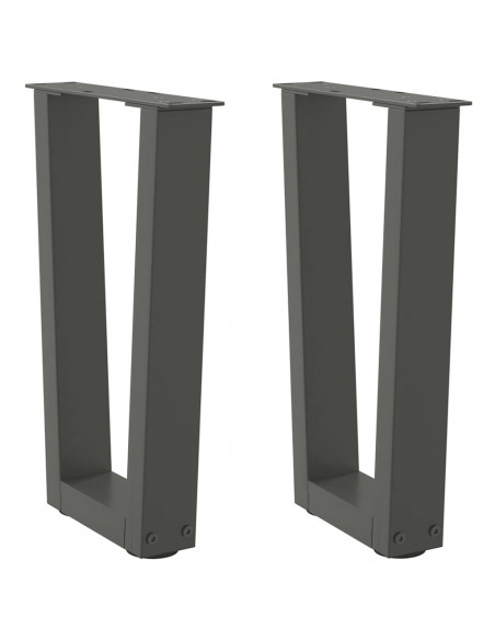 Gambe Tavolo Pranzo a V 2 pz Antracite 38x(42-43,3)cm Acciaio